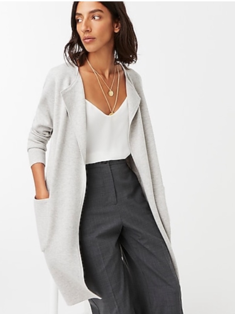 BOGO! J. Crew Juliette Collarless Sweater Blazer Heather Gray Medium